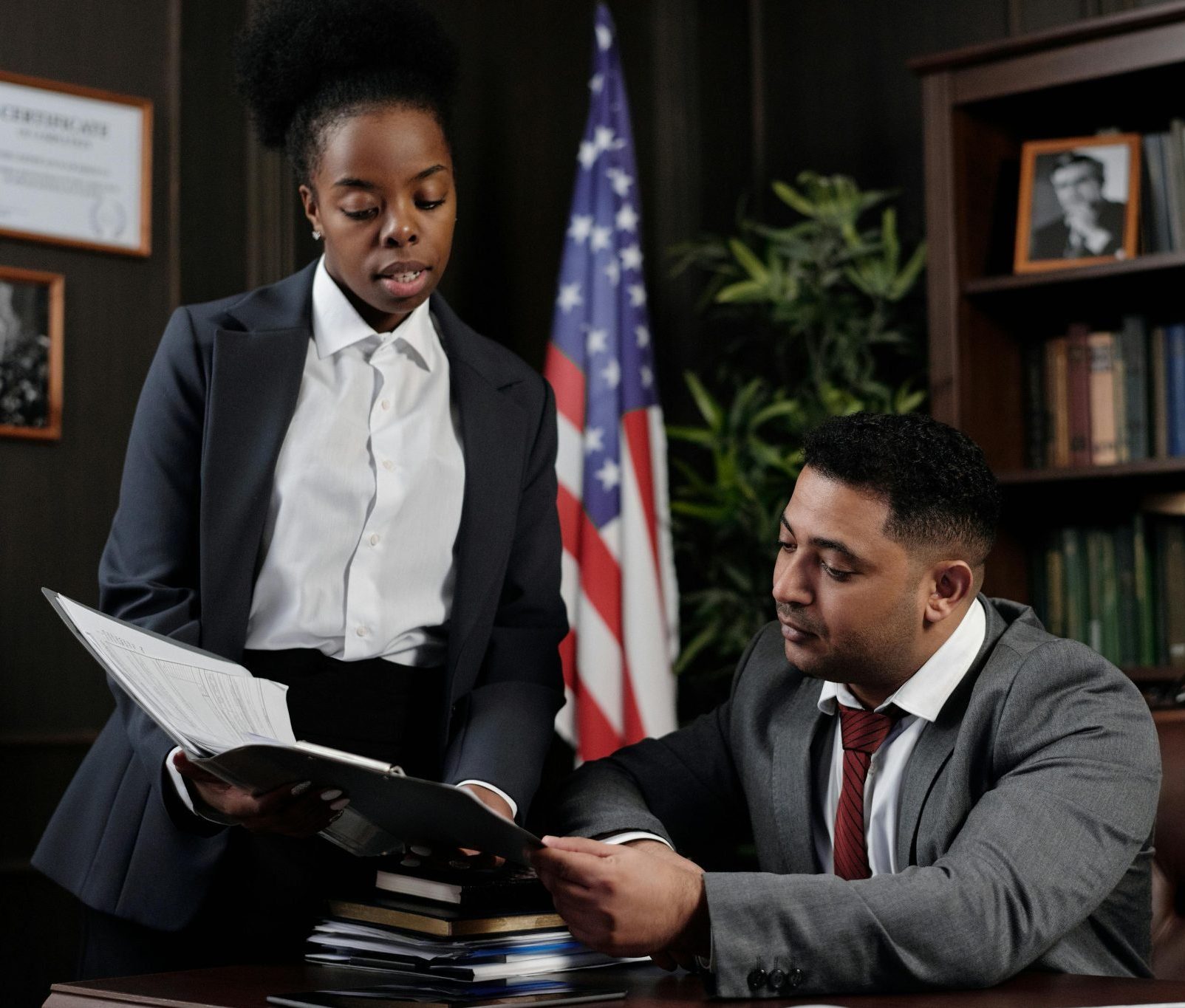 Attorneys female happy worker
