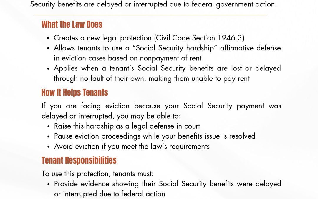 A.B. 246: Social Security Tenant Protection Act